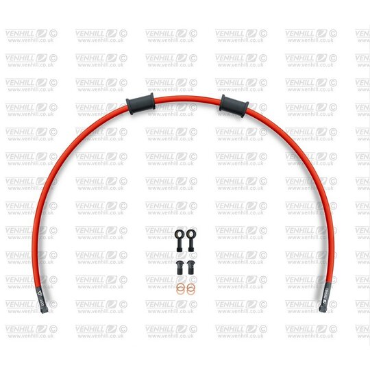 Hadica zadnej brzdy Venhill POWERHOSEPLUS KAW-10023RB-RD (1 hadica v sade) červené hadice, čierne koncovky