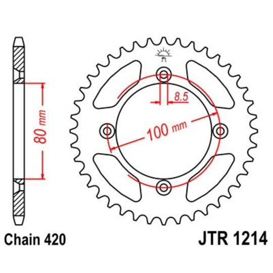 Reťazová rozeta JT JTR 1214-38 38T, 420