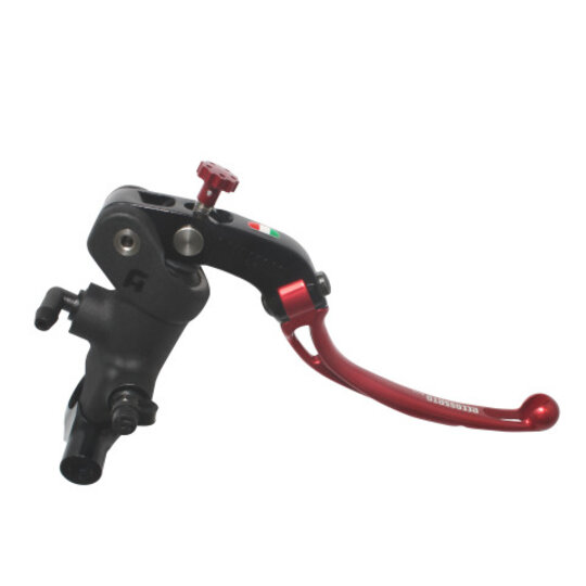 Radial brake master cylinder ACCOSSATO 19 x 19 with folding lever,red