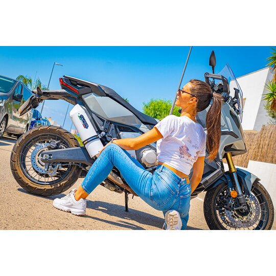 Slip-on exhaust GPR ALBUS EVO4 E5.H.262.ALBE5 White glossy including removable db killer and link pipe