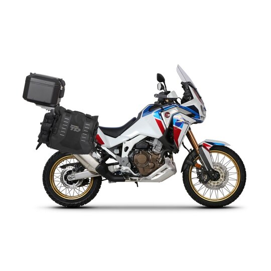 Kompletná sada bočných adventure vakov SHAD TERRA TR40 a hliníkového 55 L vrchného kufru ,vrátane montážnej sady SHAD HONDA CRF 1100 L AFRICA TWIN ADVENTURE SPORT