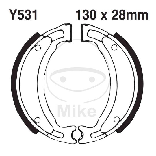 Brzdové čeľuste -sada EBC Y531 vrátane  pružín