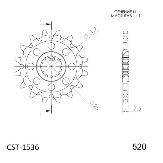 Reťazové koliečko SUPERSPROX CST-1536:16 16T, 520