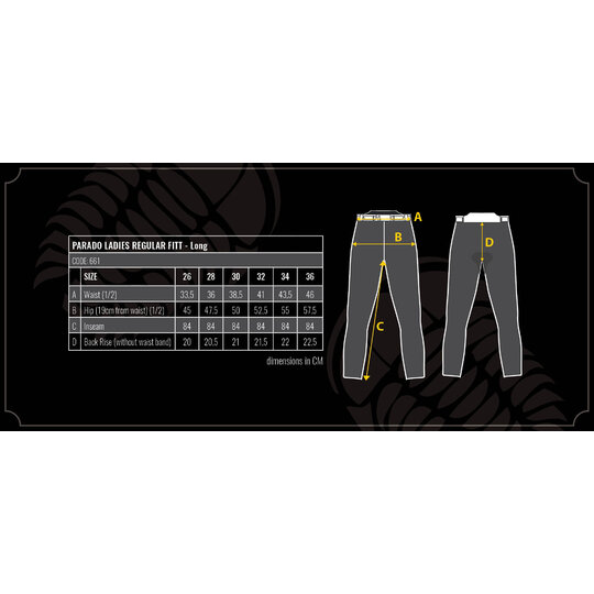 Trilobite - parado 661 lady slim / blue - 2020_SIZE-CHARTS_Trilobite_Parado824