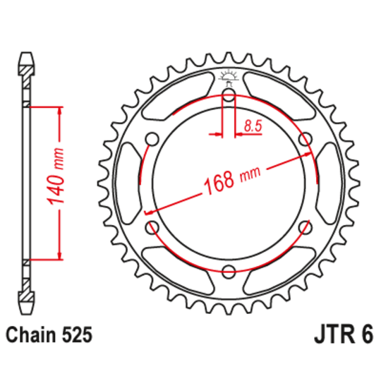 Reťazová rozeta JT JTR 6-41 41T, 525