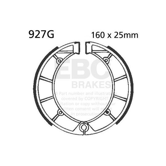 Brzdové čeľuste -sada EBC 927G drážkovaný