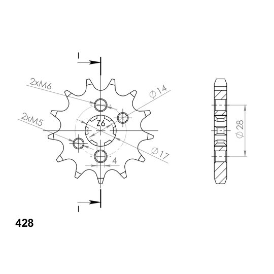Reťazové koliečko SUPERSPROX CST-277:14 14T, 428