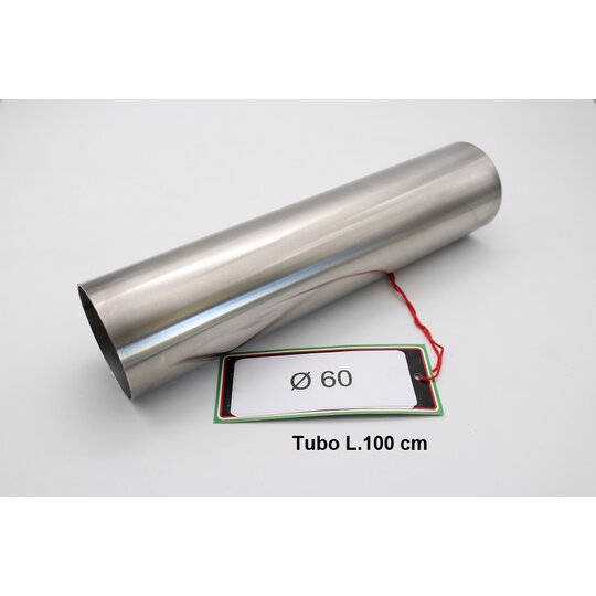 Inox tube Aii 304 Tig GPR ES.204 Brushed Stainless steel L.100cm D.60mm x 1,2mm