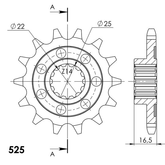 Reťazové koliečko SUPERSPROX CST-4054:14 14T, 525
