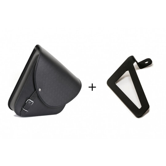 Kožená sedlová brašňa CUSTOMACCES BARCELONA APS006N čierna správne, s univerzálnou podporou