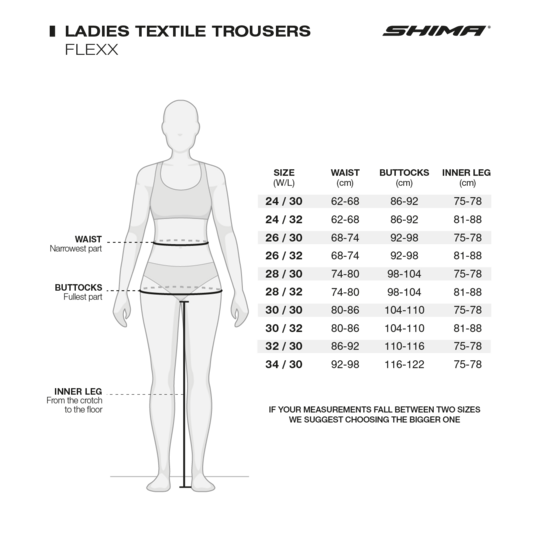 Shima nohavice flexx lady - Tabele_rozmiarow_LADY_trousers_Flexx