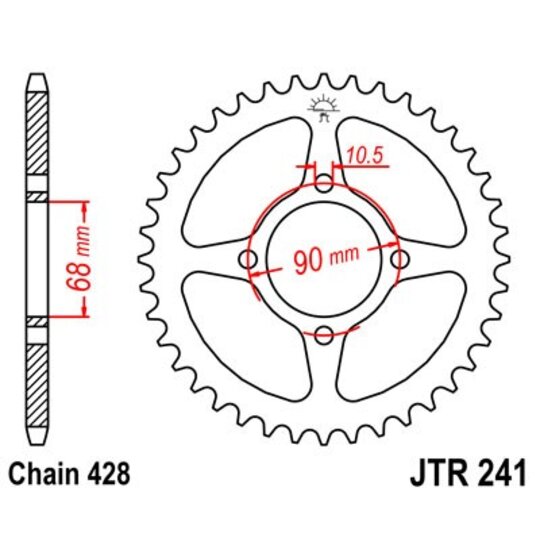 Reťazová rozeta JT JTR 241-45 45T, 428