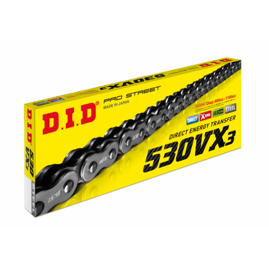 VX -x krúžok D.I.D Chain 530VX3 110 L zlatá/čierna