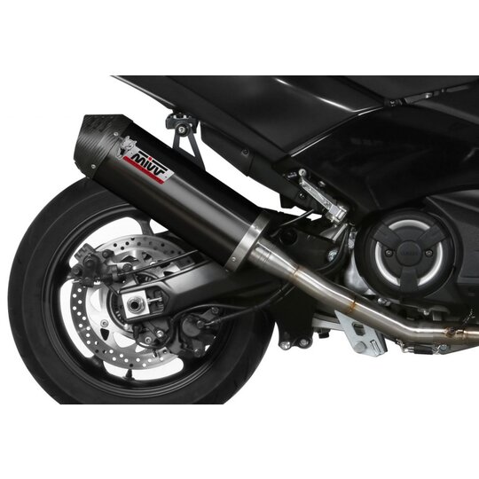 Výfuk kompletný 2x1 MIVV OVAL Y.061.LVC Oceľová čierna / karbónová čiapka