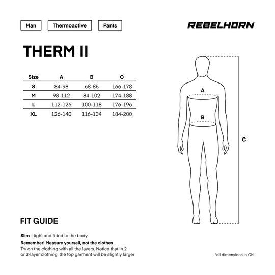 Rebelhorn - termo therm ii pánske nohavice / čierne - therm2_men