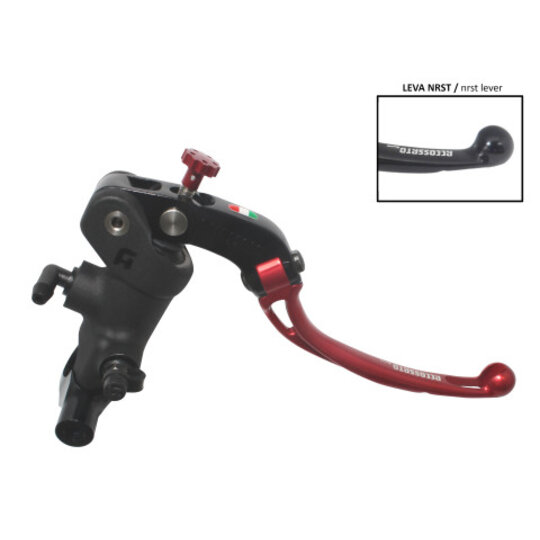 Radial brake master cylinder ACCOSSATO 19 x 19 with folding lever,red