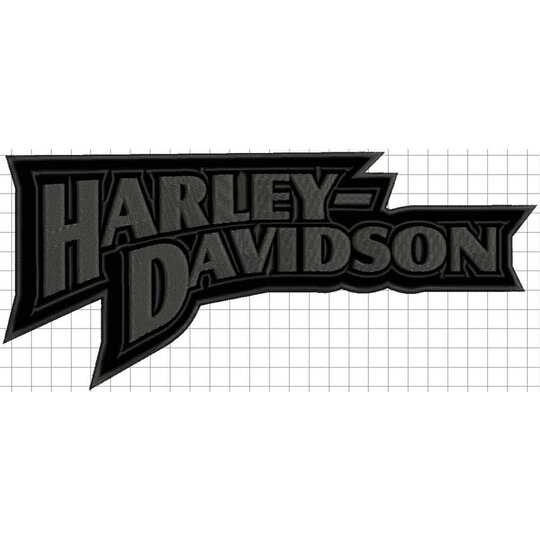 Nášivka H-D nápis sivá