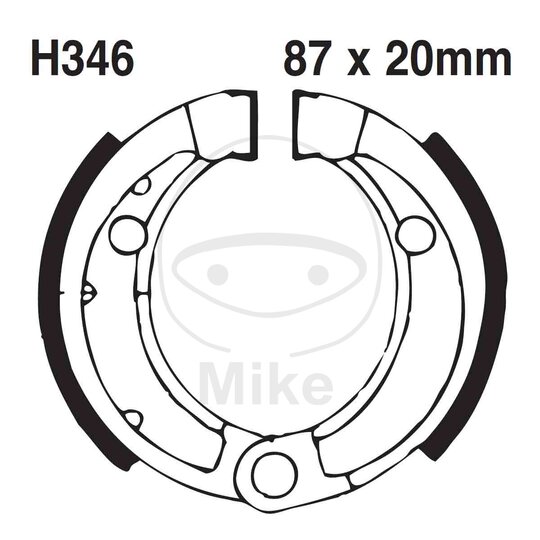 Brzdové čeľuste -sada EBC H346G drážkovaný vrátane  pružín