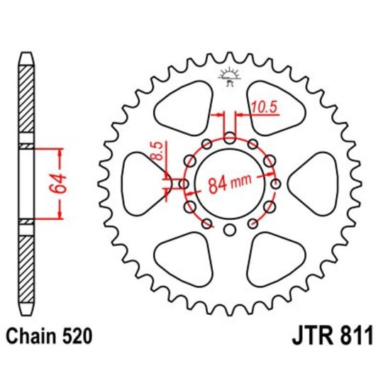 Reťazová rozeta JT JTR 811-45 45T, 520