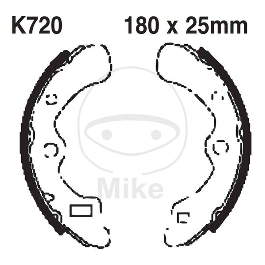 Brzdové čeľuste -sada EBC K720 vrátane  pružín