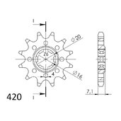 Reťazové koliečko SUPERSPROX CST-413:12 12T, 420