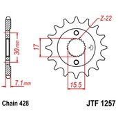 Reťazové koliečko JT JTF 1257-14 14T, 428