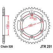 Reťazová rozeta JT JTR 251-49SC 49T, 520 Samočistiace ľahké
