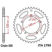 Hliníková reťazová rozeta JT JTA 1793-42 42T, 520