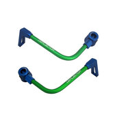 Lever guard ACCOSSATO with green hose and joint right + left , aluminium
