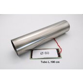 Inox tube Aii 304 Tig GPR ES.204 Brushed Stainless steel L.100cm D.60mm x 1,2mm