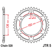 Reťazová rozeta JT JTR 5-41 41T, 520