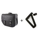 Kožená sedlová brašňa CUSTOMACCES SANT LOUIS APS004N čierna správne, s univerzálnou podporou