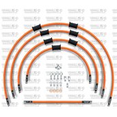 ŠTANDART -predok -sada Venhill POWERHOSEPLUS SUZ-5007FS-OR (5 hadíc v sade) oranžové hadice, nerezové koncovky