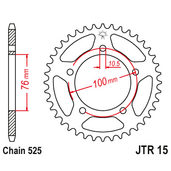 Reťazová rozeta JT JTR 15-42 42T, 525