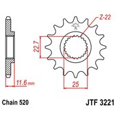 Reťazové koliečko JT JTF 3221-12 12T, 520