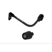 Lever guard ACCOSSATO with black hose and joint left, aluminium