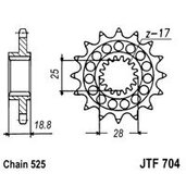 Reťazové koliečko JT JTF 704-15RB 15T, 525 pogumované