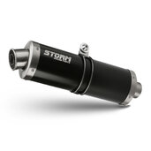 Koncovka výfuku, uchytená skrutkami STORM OVAL H.011.LX2B Oceľovo čierna