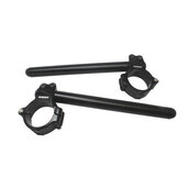 Aluminium-forged clip-ons ACCOSSATO with metal clamp composed of 2 half-rings 10 degrees inclination, black