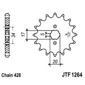 Reťazové koliečko JT JTF 1264-16 16T, 428