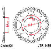 Reťazová rozeta JT JTR 1489-40ZBK 40T, 525 čierny zinok