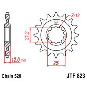 Reťazové koliečko JT JTF 823-12 12T, 520