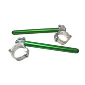 Aluminium-forged clip-ons ACCOSSATO with metal clamp composed of 2 half-rings 10 degrees inclination, green