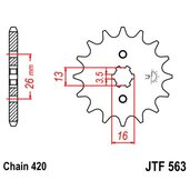 Reťazové koliečko JT JTF 563-16 16T, 420