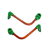 Lever guard ACCOSSATO with orange hose and joint right + left , aluminium