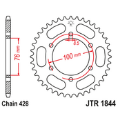 Reťazová rozeta JT JTR 1844-48 48T, 428