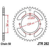 Reťazová rozeta JT JTR 282-36 36T, 530