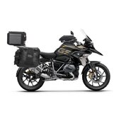 Set of SHAD TERRA TR40 adventure saddlebags and SHAD TERRA aluminium top case TR55 PURE BLACK, including mounting kit SHAD BMW R1200/R1250GS ADVENTURE