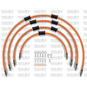 ŠTANDART -predok -sada Venhill POWERHOSEPLUS BMW-10012F-OR (4 hadice v sade) oranžové hadice, chrómové koncovky