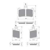 Brzdové obloženie GOLDFREN 298 S33 STREET FRONT (1 set = 2pcs small/large)